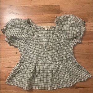 Pacsun green V-neck babydoll top
